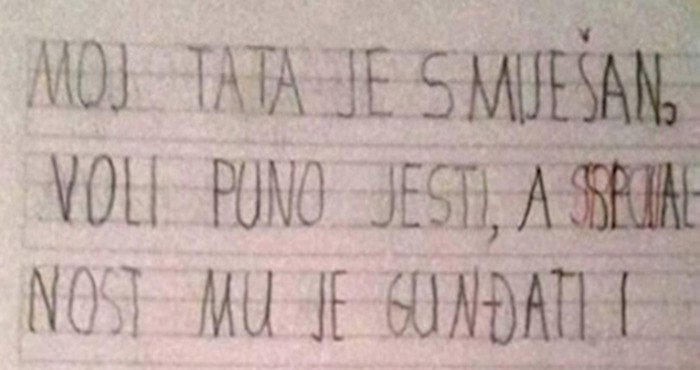 Učenik je za zadaću morao napisati sastavak o svojem tati, rezultat je nasmijao cijelu Hrvatsku