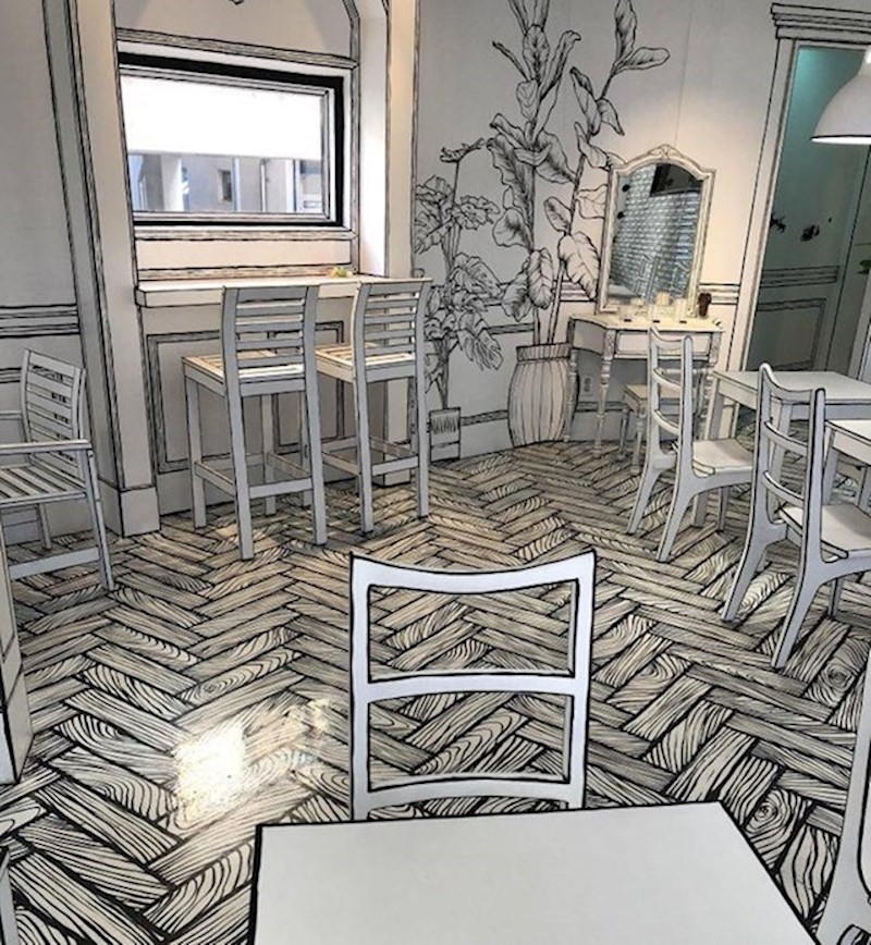 15. Možete popiti kavu u 2D kafiću koji izgleda kao iz stripa