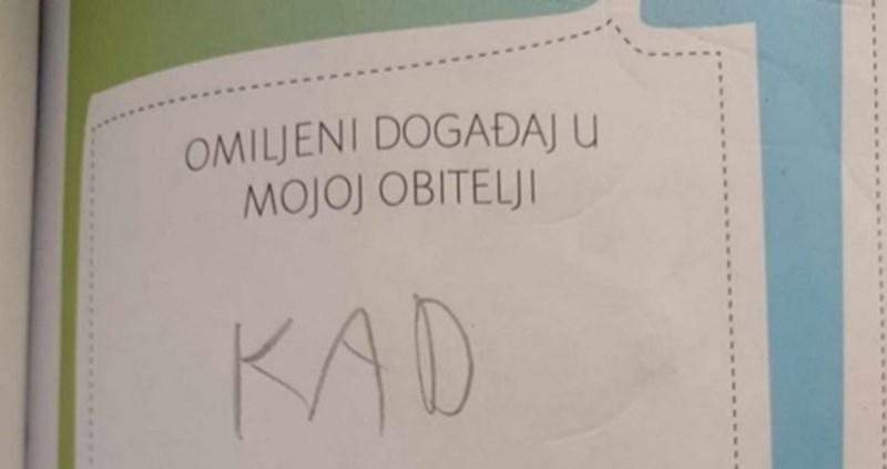 Učenik iz Dalmacije nasmijao je cijelu zemlju iskrenim odgovorom na pitanje, fotka je urnebesna