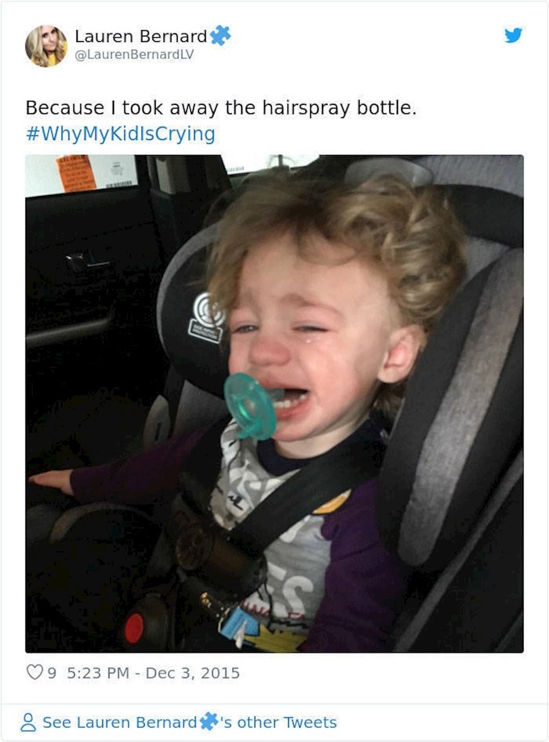 9. Uzela sam mu sprej za kosu