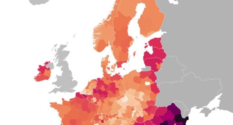 Mapa pokazuje gdje su ljudi u Europi u najvećem riziku od siromaštva. Pogledajte kako stoji Hrvatska