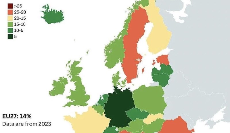 Mapa prikazuje koliko mladih je nezaposleno u EU državama, pogledajte kako stoji Hrvatska