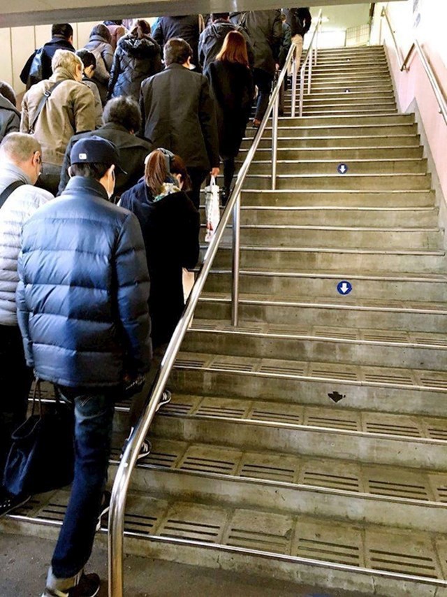 Japanci poštuju pravila. Ako na stubama piše da su samo za dolje - svi će to poštovati
