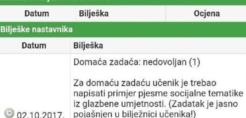 Klinac je trebao napisati primjer pjesme socijalne tematike, učiteljica je ostala u čudu