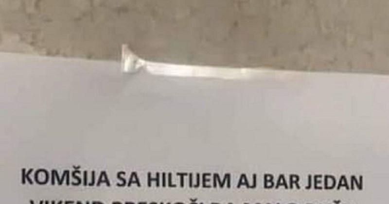 Tip je preuređivao stan i bučio pa su mu susjedi ostavili dobronamjernu, ali urnebesnu molbu. Hit je
