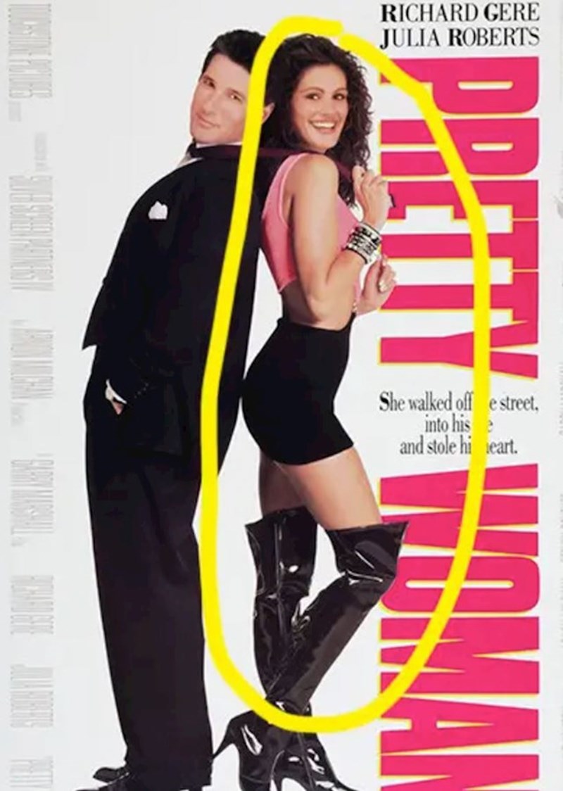 Na posteru je lice Julie Roberts fotošopirano na tijelo druge žene