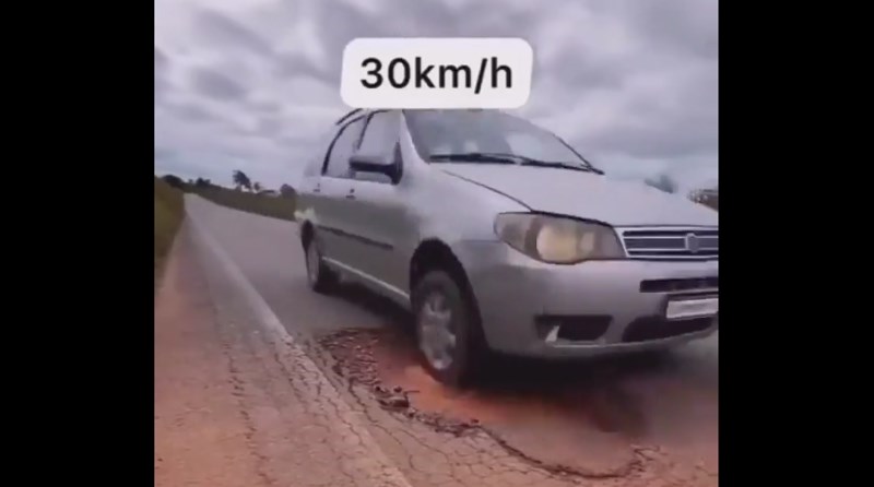 Prošli su preko rupe na cesti s 30 i 100 na sat, pogledajte što se dogodilo