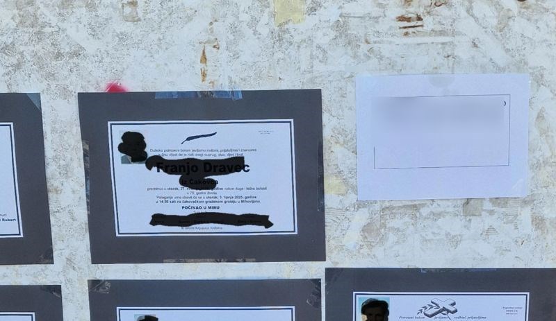 Fotka iz Čakovca zgrozila je Hrvatsku, nevjerojatno što je tip oglasio na ploči za osmrtnice