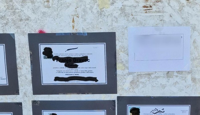 Fotka iz Čakovca zgrozila je Hrvatsku, nevjerojatno što je tip oglasio na ploči za osmrtnice