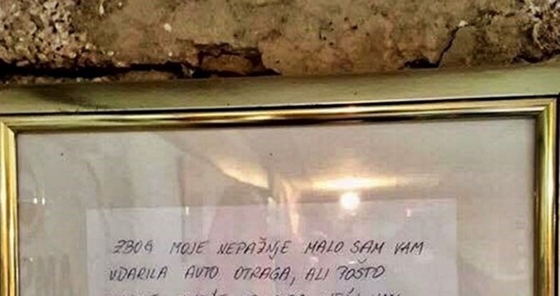 Nije mogao vjerovati svojim očima kad ga je ova poruka dočekala na autu, odlučio ju je uokviriti