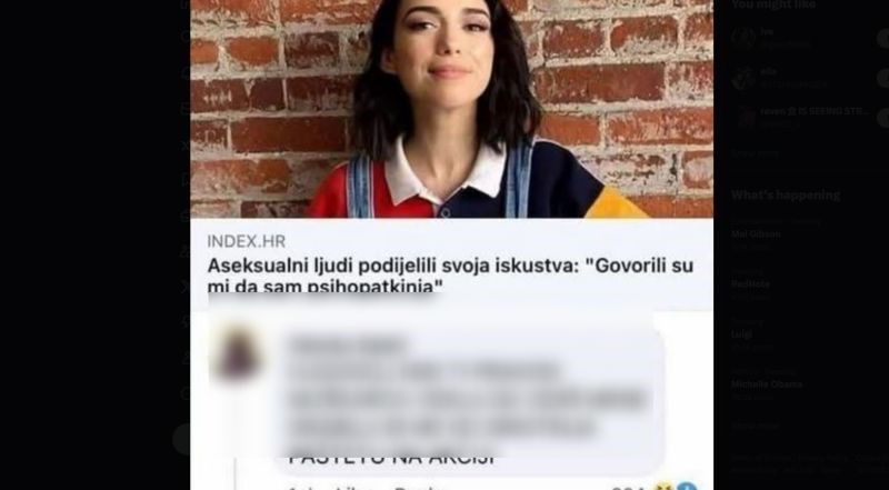 Djevojka je u članku opisala kako je biti aseksualna osoba, u komentaru se javio tipični Balkanac