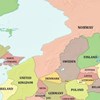 Mapa prikazuje što bi se dogodilo s teritorijem europskih država kad bi se razina mora spustila 1km