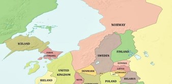 Mapa prikazuje što bi se dogodilo s teritorijem europskih država kad bi se razina mora spustila 1km