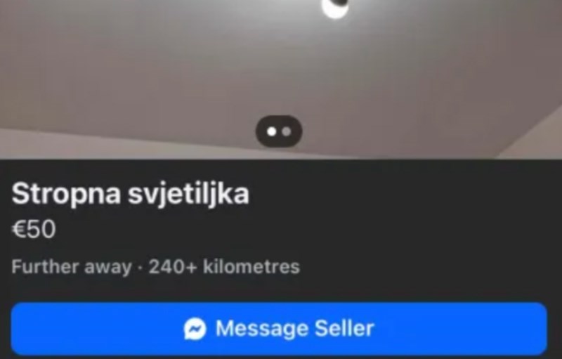 Tip je stavio oglas da prodaje stropnu svjetiljku, ostat ćete u šoku kad vidite kako izgleda