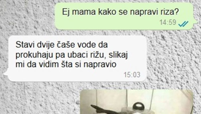 Mama je sinu dala upute kako skuhati rižu, on ju je šokirao fotkom koju je slikao u kuhinji