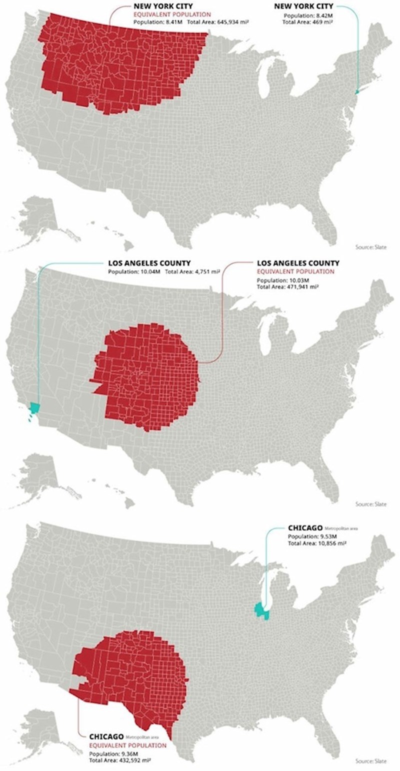 Ekvivalent populacije velikih gradova u ruralnim dijelovima SAD-a