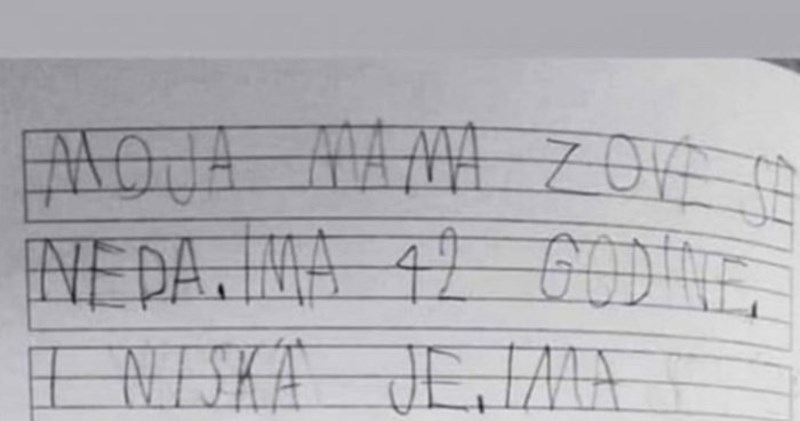U školi je dobio zadatak da opiše svoju majku, sve je bilo dobro do detalja s tatom