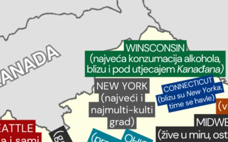 Netko je napravio kartu koja pokazuje kako bi SAD izgledale u Hrvatskoj, ovo je hit!