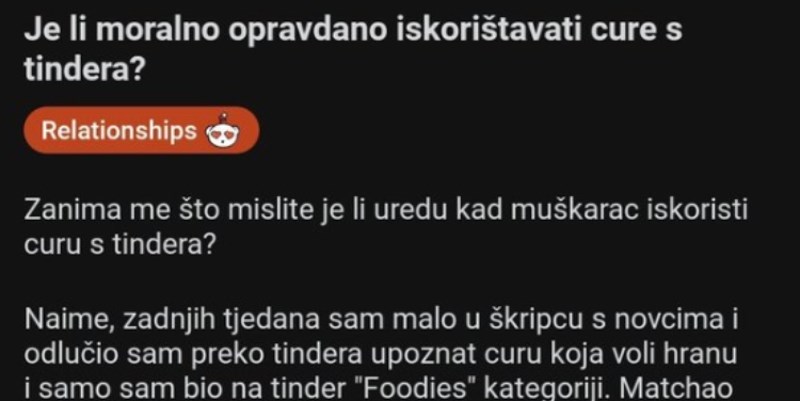 Tip je shvatio kako svaku večer jesti besplatno i sad se pita je li to moralno, ovo je hit!