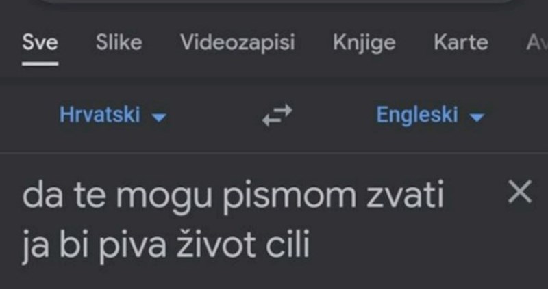 Netko je odlučio provjeriti kako Google prevodi popularnu hrvatsku pjesmu, morate to vidjeti