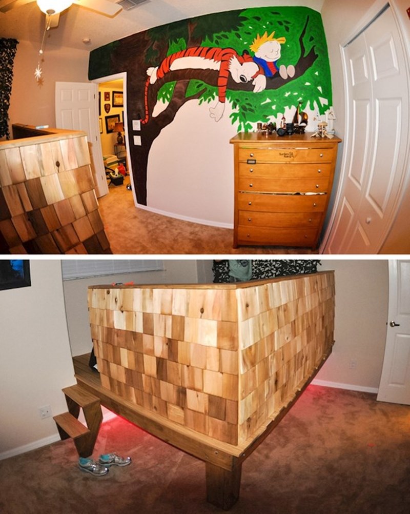 "Napravio sam sinu krevet kao kućica na drvetu i nacrtao mural na zidu"