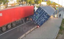 Širi se nevjerojatna snimka iz Ukrajine, morate vidjeti kako je pješakinja izbjegla prevrnuti kamion