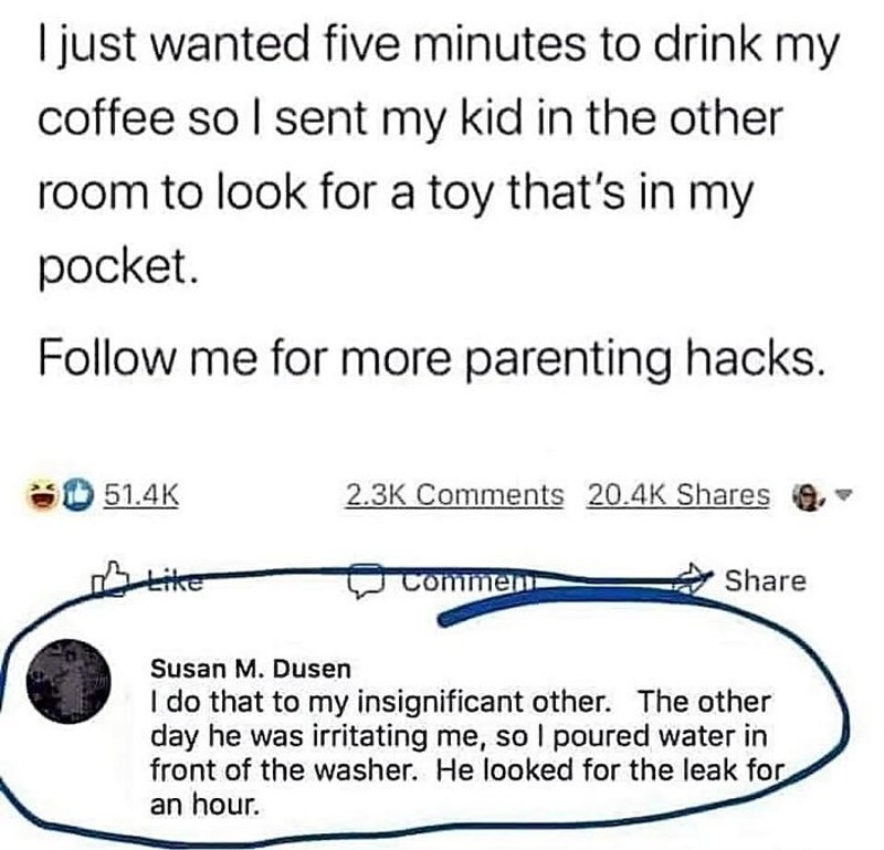 Ako vam treba mira, pošaljete djecu da traže igračku koju držite u džepu