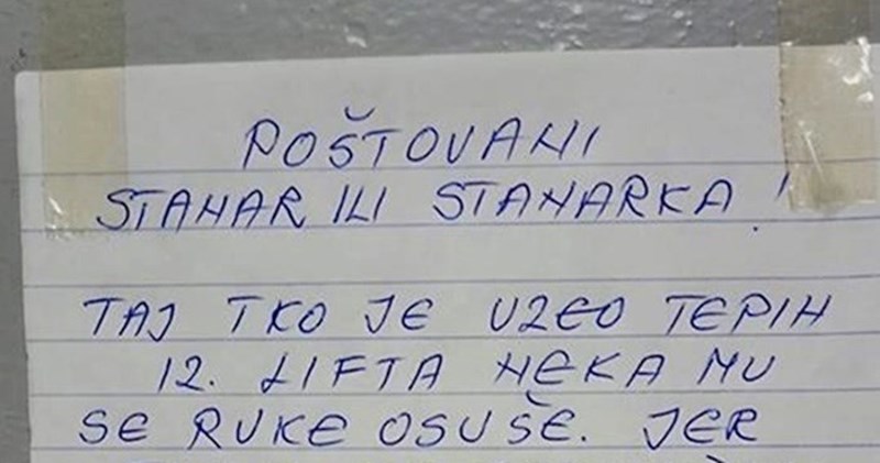 Stanarka je htjela malo urediti lift, a onda se dogodilo nešto zbog čega je napala susjede