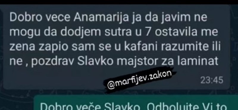 Djevojka objavila kako joj je majstor za laminat javio da neće doći, dopisivanje je hit na Facebooku