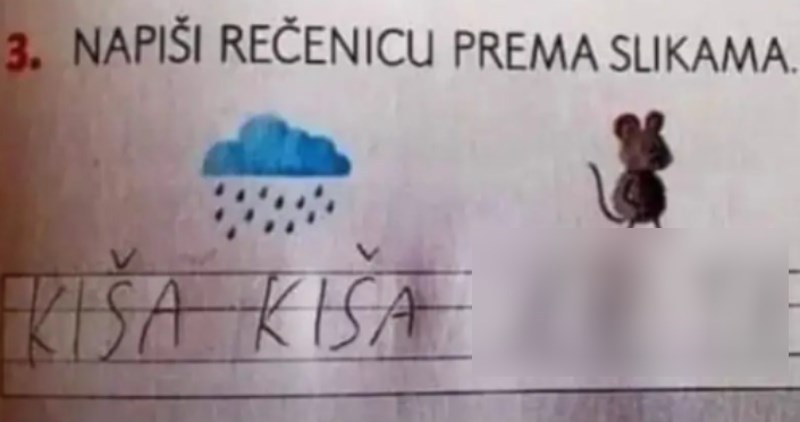 Djevojčica je trebala napisati rečenicu prema slikama, rezultat je legendaran!