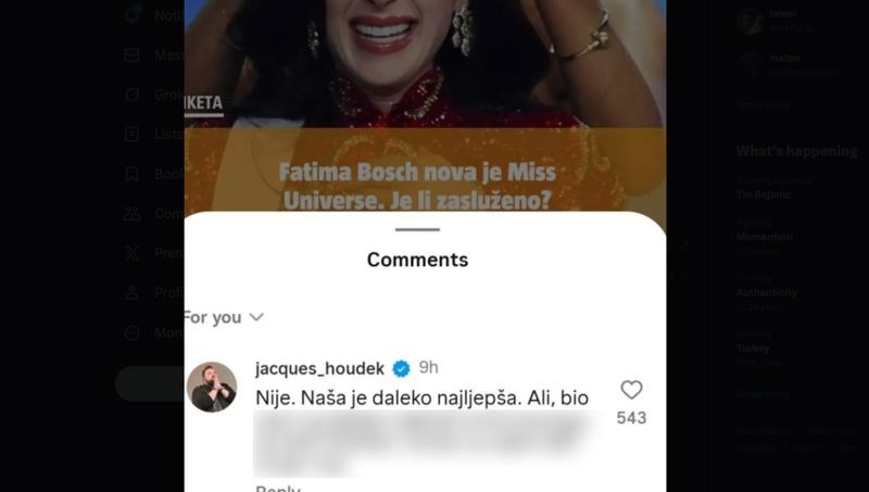 Jednostavno morate vidjeti što je Jacques komentirao na vijest o izboru nove Miss Universe