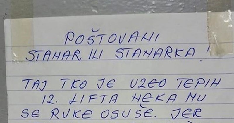 Stanarka je htjela malo urediti lift, a onda se dogodilo nešto zbog čega je napala susjede