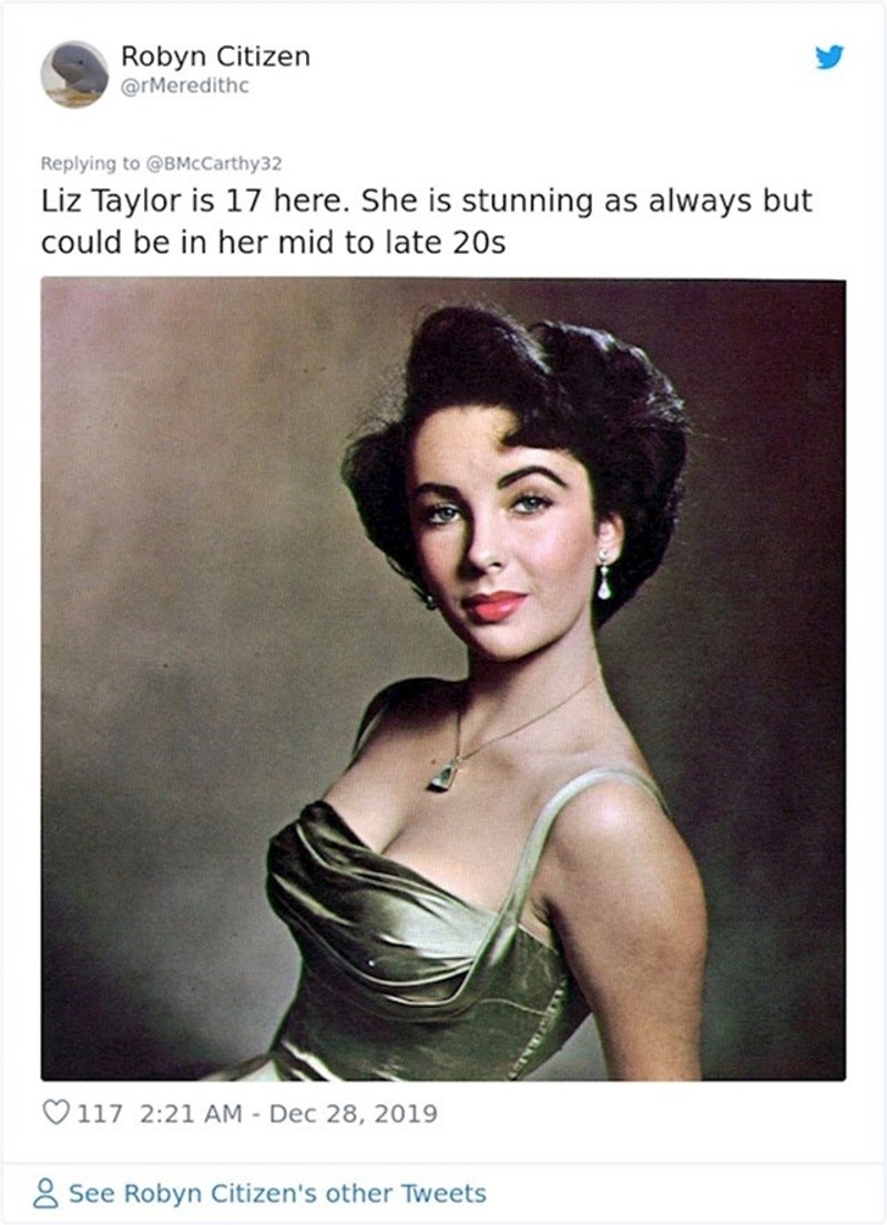 Liz Taylor ovdje ima 17 godina