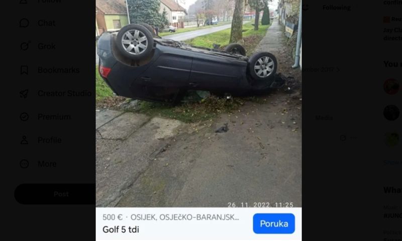 Tip iz Vinkovaca je objavio oglas da prodaje Golfa, morate vidjeti objašnjenje zašto je na krovu