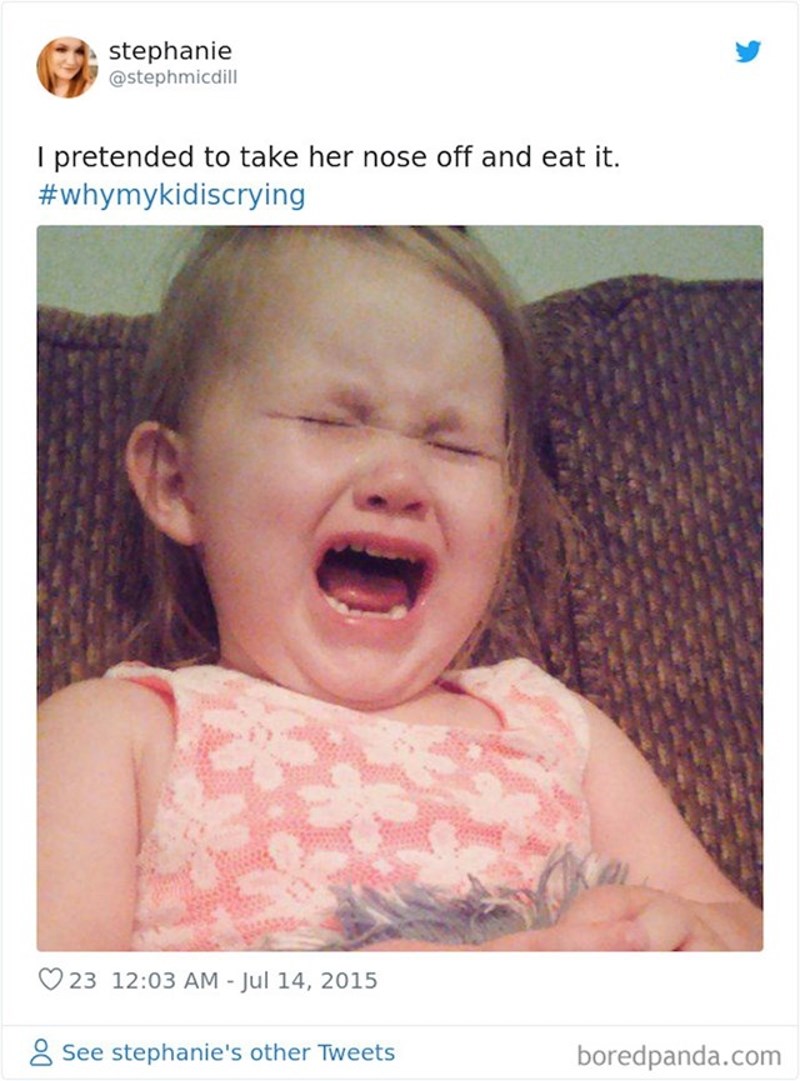 "Jer sam glumila da sam joj uzela nosić i pojela ga."