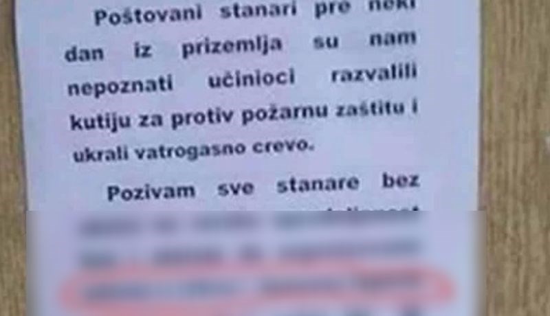 Netko je u zgradi u Srbiji ukrao vatrogasni aparat, morate vidjeti kako se stanari misle osvetiti