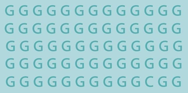 Na slici je mnoštvo slova G i jedno koje nije. Možete li ga pronaći?