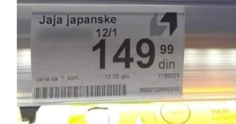 Fotka iz Srbije je apsolutni hit, ljudi ne vjeruju što su u dućanu stavili na etiketu s jajima