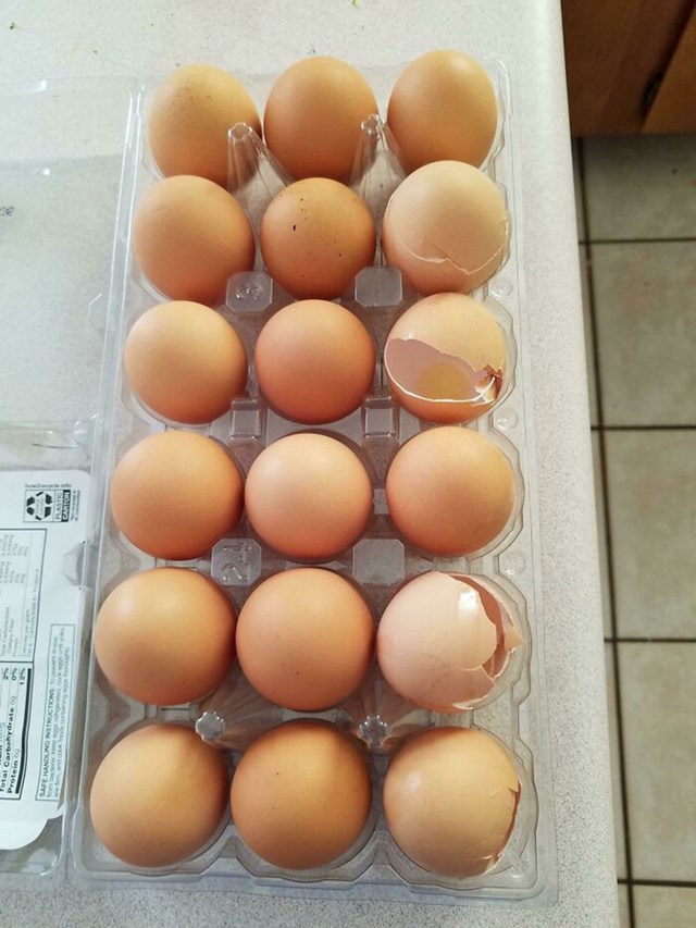 Moj muž ima naviku iskorištena jaja vratiti u posudu