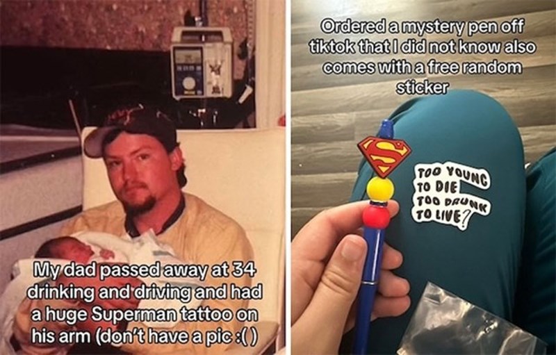 Otac mi je poginuo u prometnoj nesreći pijan, imao je tetovažu Supermana