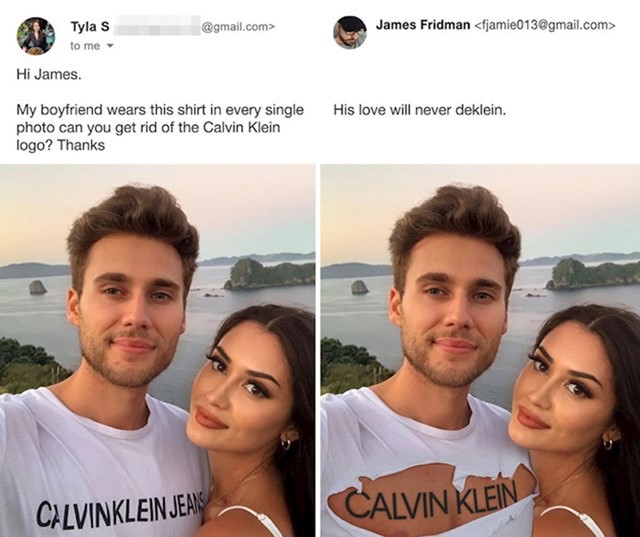 Možeš li maknuti Calvin Klein logo s majice mog dečka?