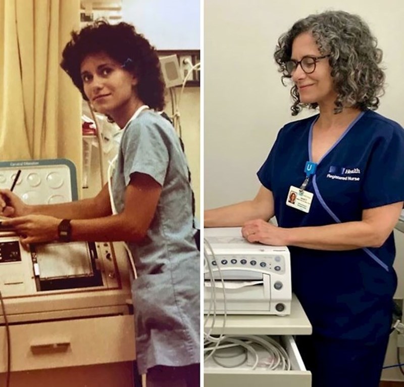 Medicinska sestra na početku karijere i 40 godina kasnije