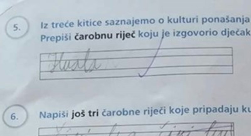 Dječak je u školi morao napisati tri čarobne riječi, učiteljica je morala slikati odgovor!