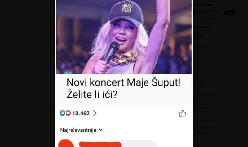 Tip je UBIO komentarom na vijest o novom koncertu Maje Šuput, ovo je legendarno