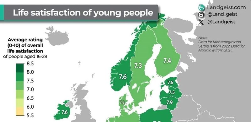 Mapa pokazuje gdje su mladi u EU najsretniji, iznenadit će vas tko je prvi!