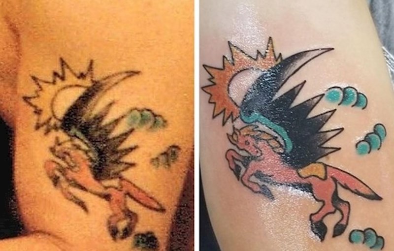 Moja tata je umro prije 7 godina, kada je imao 18 tetovirao si je ovu tetovažu, na svoj osamnaesti rođendan tetovirao sam ju i ja