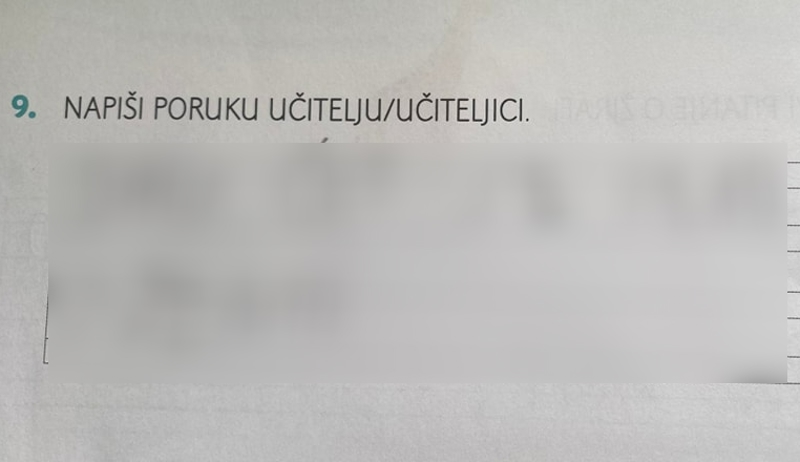 Curica je dobila zadatak da napiše poruku učitelju, ovo definitivno nitko nije očekivao