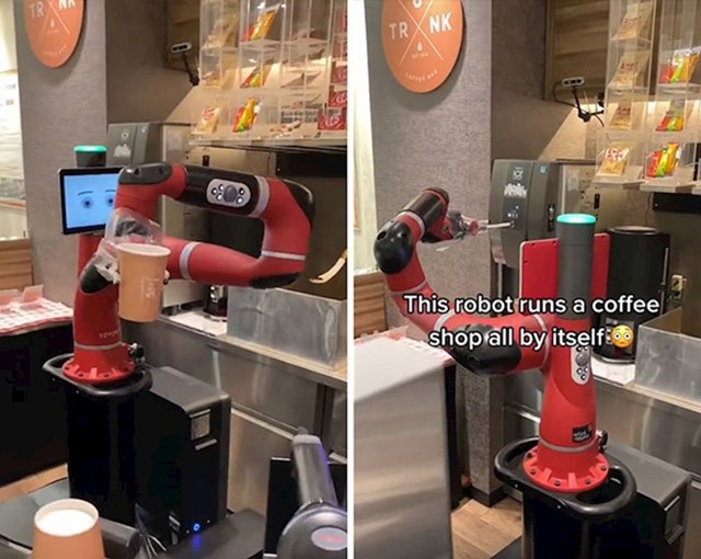 Ovo je kafić u kojem je jedini zaposlenik robot