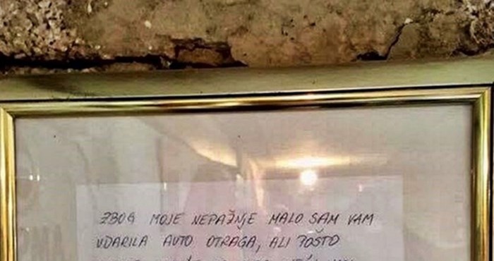 Nije mogao vjerovati svojim očima kad ga je ova poruka dočekala na autu, odlučio ju je uokviriti