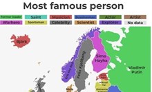 Mapa prikazuje najpoznatiju osobu iz svake europske države, pogađate tko je najpoznatiji Hrvat?